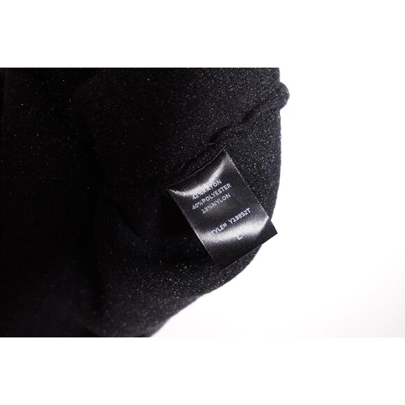 TUCKERNUCK Sz Large Pomander Place Black Noir Vivianne Metallic Turtleneck Dress - Picture 8 of 12